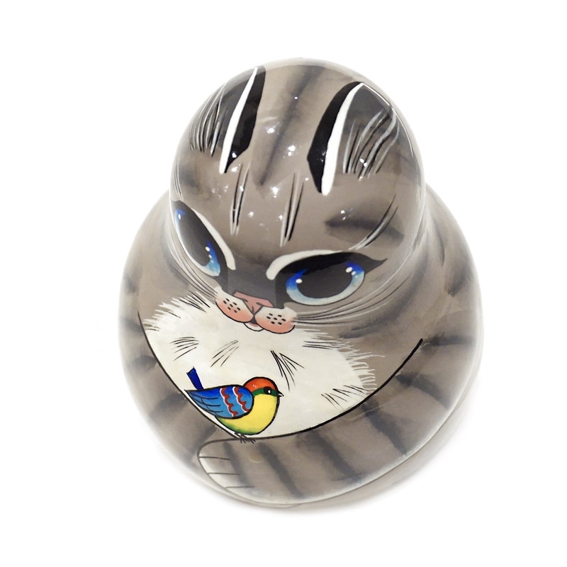 ロシア ホワイトナイツ工房 起き上がりこぼし ネコ/茶 MAT-094