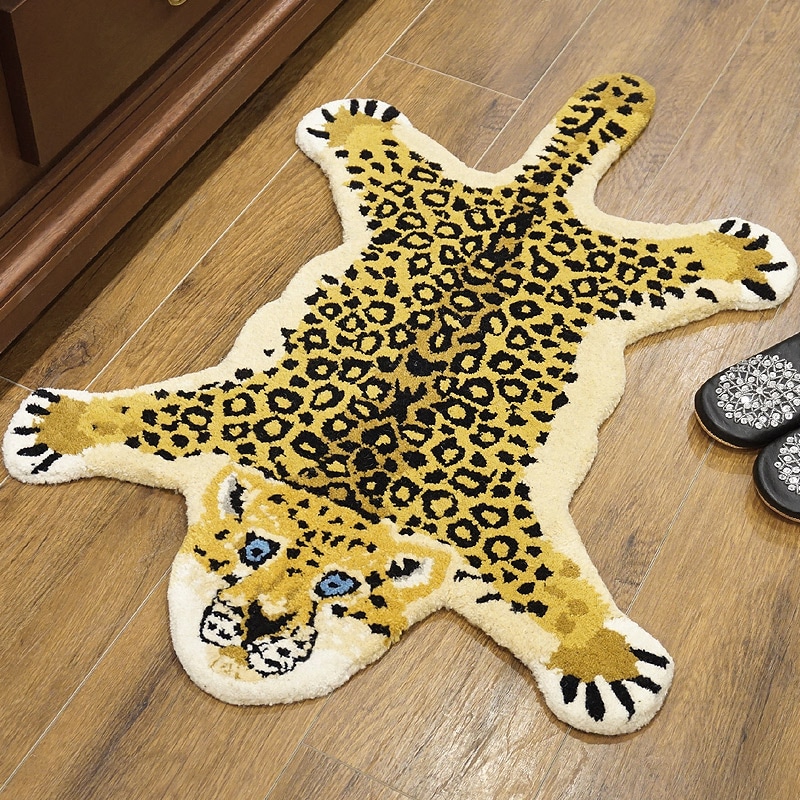 アニマルラグ　約90×60cm　ヒョウ　ARG-AN11