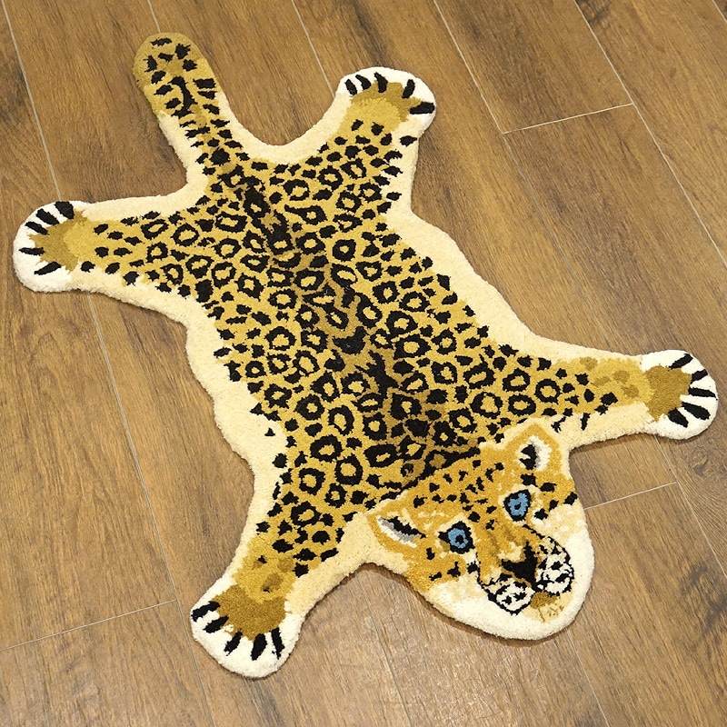 アニマルラグ　約90×60cm　ヒョウ　ARG-AN11