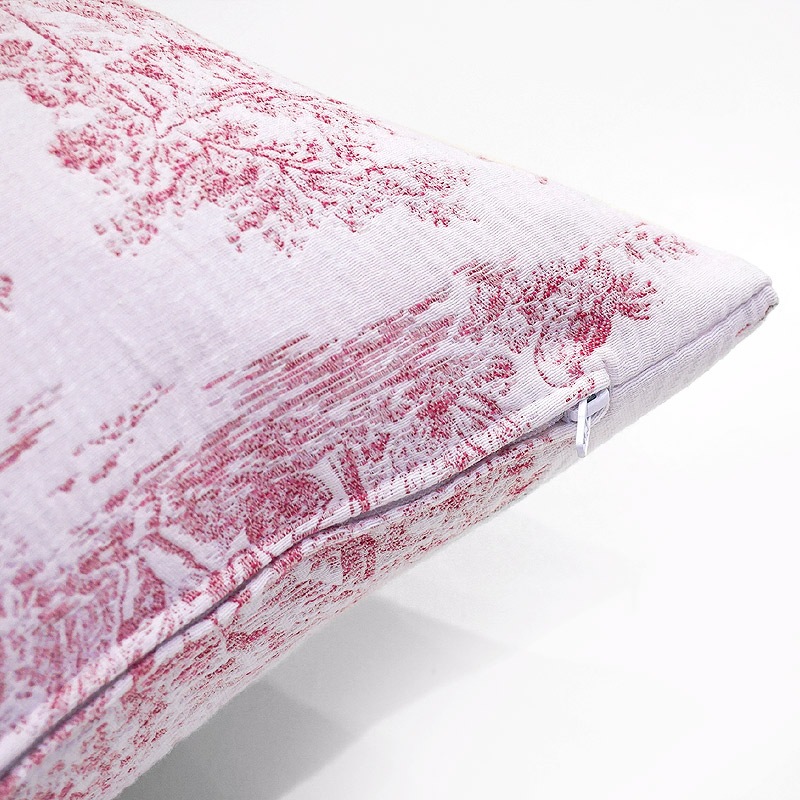 フランス製 ジャカード織クッションカバー45cm角（両面同柄）FCC-CRLN-RD トワルドジュイ/レッド