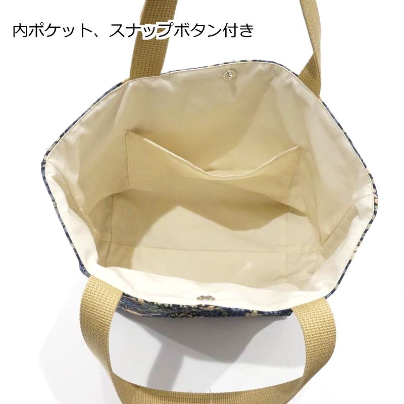 Morris Collection いちご泥棒 トートバッグ 横長Sサイズ/ネイビー　MB-TTW-S-STNV