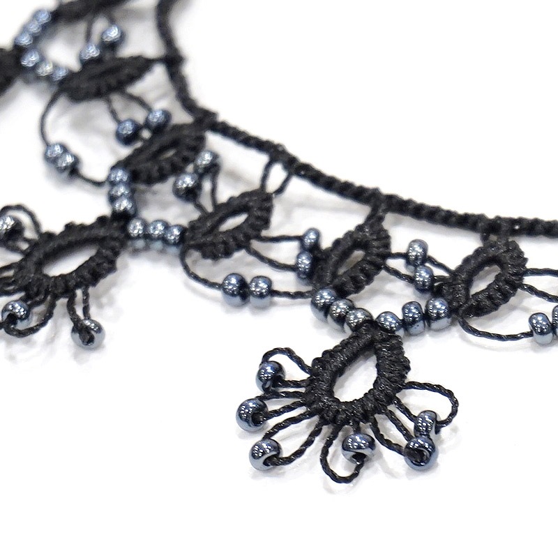 メキッキオヤ　ネックレス　OYA-NM-LACE-BK　レース/ブラック