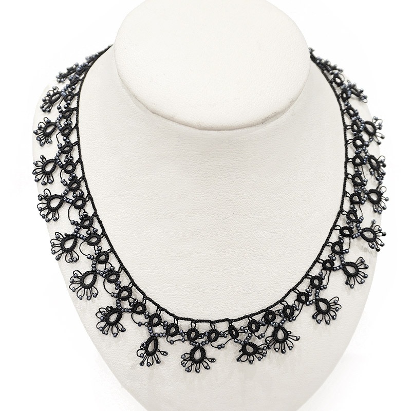 メキッキオヤ　ネックレス　OYA-NM-LACE-BK　レース/ブラック