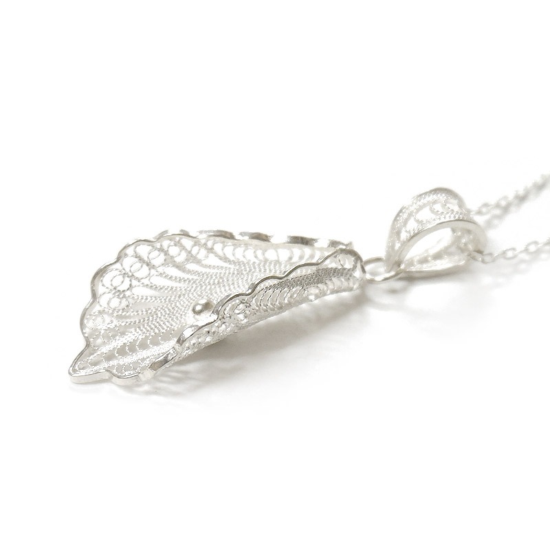 トルコ伝統の銀線細工 テルキャーリ ペンダント（チェーン付）　SV-N-TK006