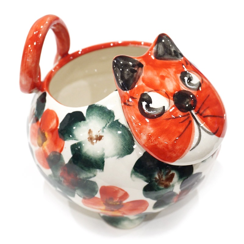 スペイン陶器 ネコ型ポット SP-P3 | インテリア雑貨,置物・飾り物