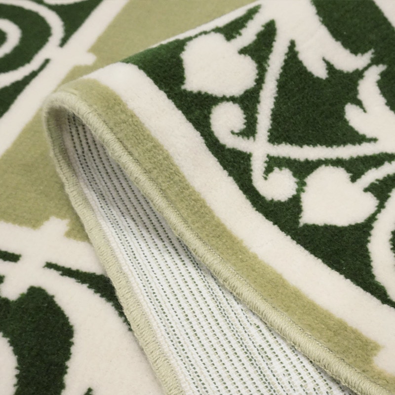 フランス モケット織マット 90×60cm　ユージェニー/グリーン　FRG60-EUGN-GR