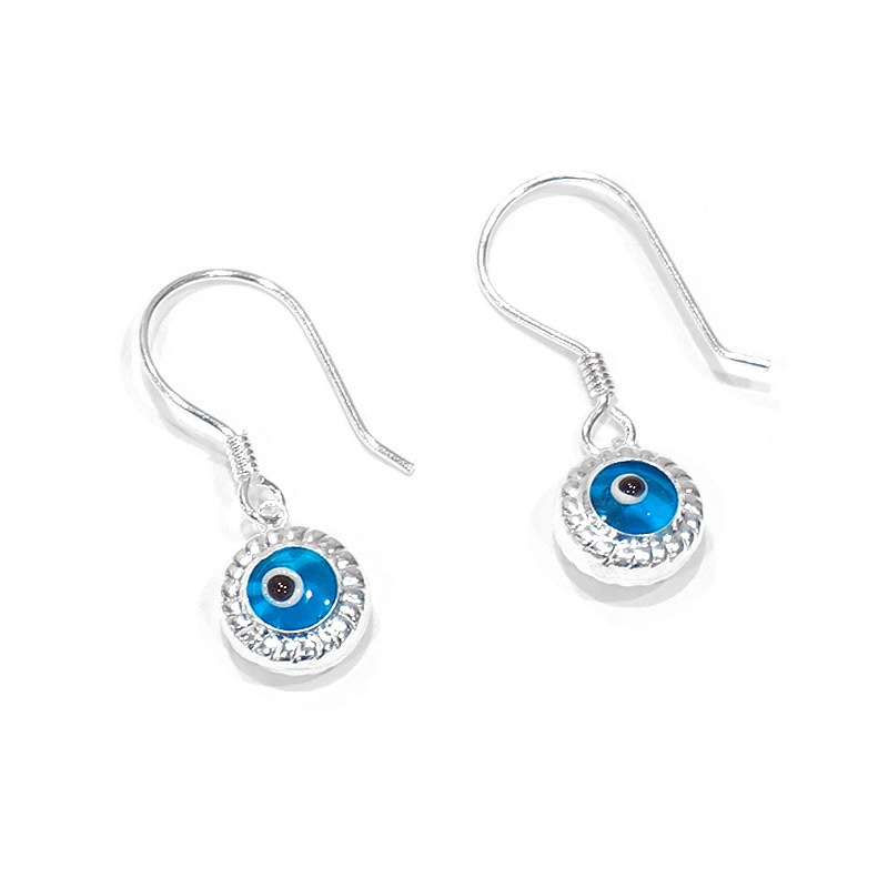 ナザールボンジュウシルバーピアス　N-ES3603B　シルバー925/水色目玉