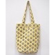 ブロックプリント　キルティングトートバッグ/イエロー　IBP-TOTE-YL