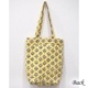 ブロックプリント　キルティングトートバッグ/イエロー　IBP-TOTE-YL