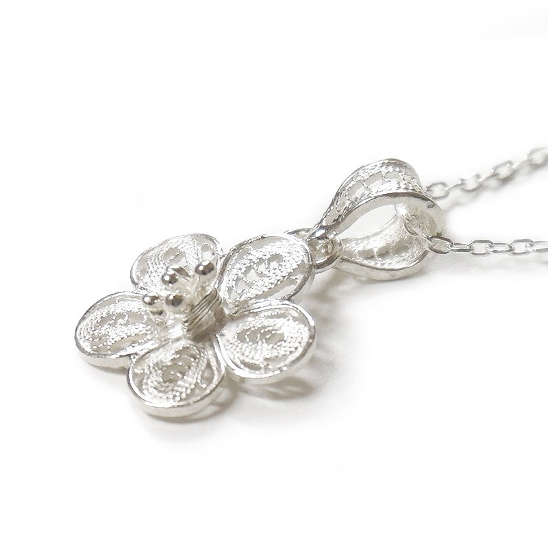 トルコ伝統の銀線細工 テルキャーリ ペンダント（チェーン付） SV-N