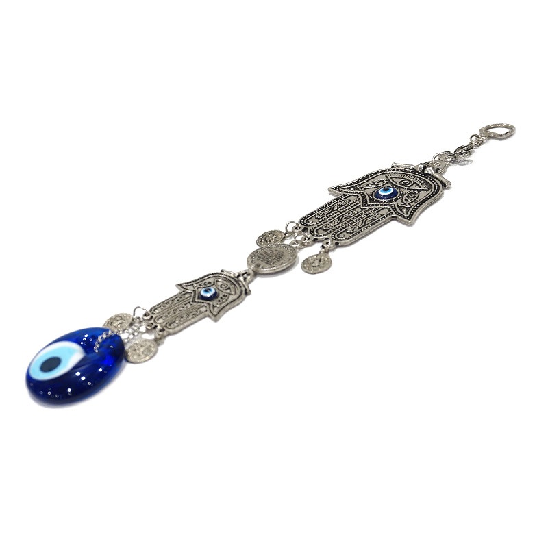 ナザールボンジュウメタルオーナメント　ファティマの手とコイン　N-O12755