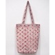 ブロックプリント　キルティングトートバッグ/ピンク　IBP-TOTE-PK