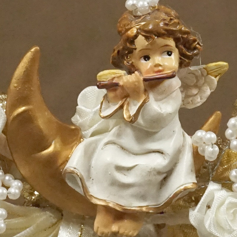 おまとめにつき移行。古い天使のリース ザルツブルグのクリスマス飾り 天使のリース リング/フルート