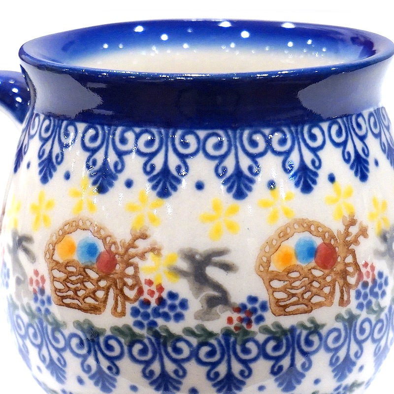 ポーランド陶器　ポーリッシュポタリー 「VENA」 マグカップ（約220cc） V337-U608　ウサギ柄