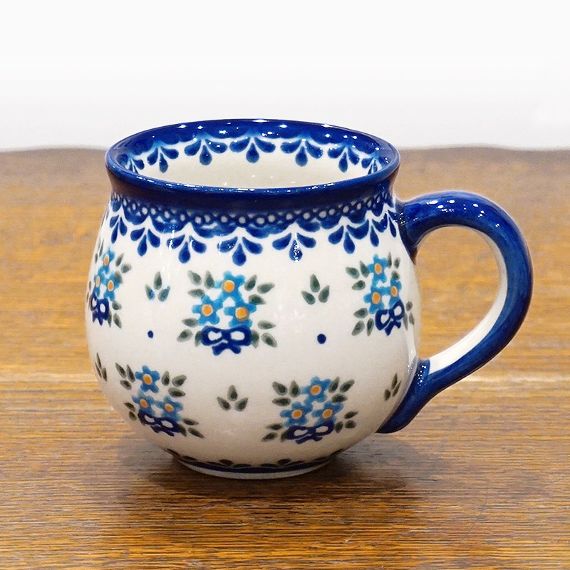 ポーランド陶器　ポーリッシュポタリー 「VENA」 マグカップ（約220cc） V337-U053　花束柄