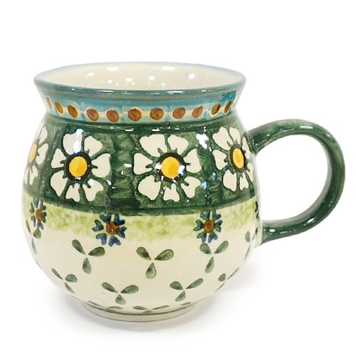 ポーランド陶器　ポーリッシュポタリー　「WIZA」 マグカップ　（約230cc）　W101-25A　カモミール柄