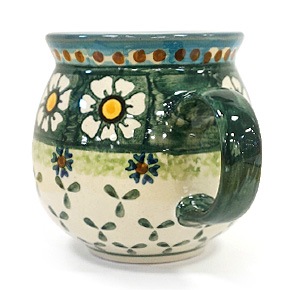 ポーランド陶器　ポーリッシュポタリー　「WIZA」 マグカップ　（約230cc）　W101-25A　カモミール柄