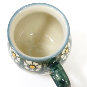 ポーランド陶器　ポーリッシュポタリー　「WIZA」 マグカップ　（約230cc）　W101-25A　カモミール柄