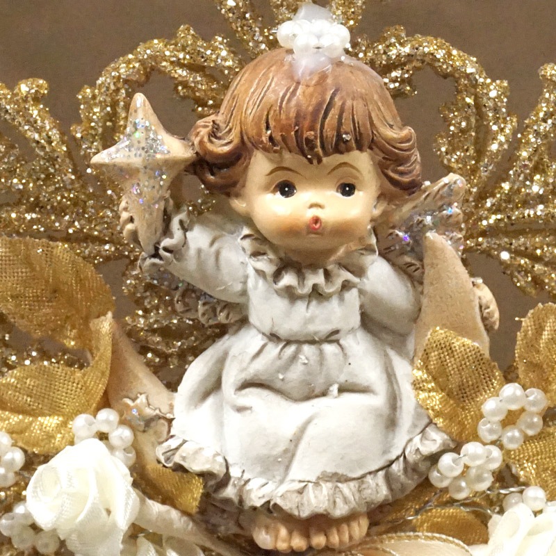 ザルツブルグのクリスマス飾り　天使のオーナメント 雪の結晶/十字架　RSP-AGL-SNOW4