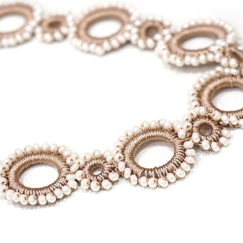 ボンジュックオヤ　ロングネックレス　OYA-NB-CRCL-PK　サークル/ピンクベージュ