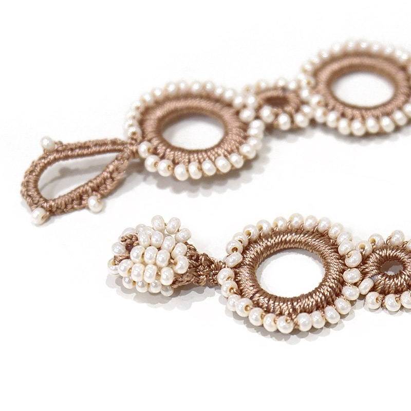 ボンジュックオヤ　ロングネックレス　OYA-NB-CRCL-PK　サークル/ピンクベージュ