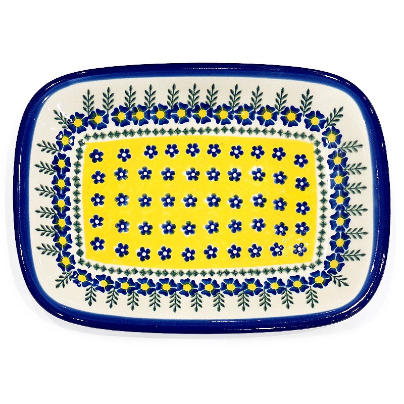 ポーランド陶器　ポーリッシュポタリー 「VENA」 長方形盛皿　V119-U198