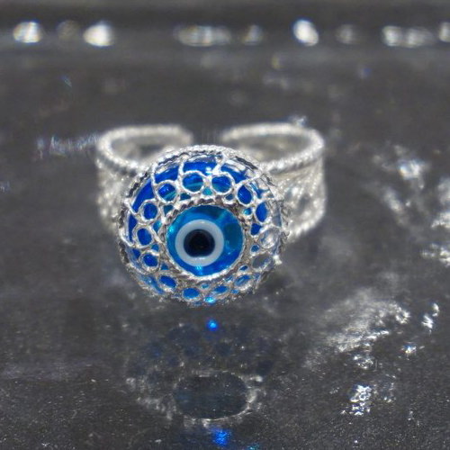 ナザールボンジュウリング　N-RS74008B　シルバー925/水色目玉　（フリーサイズ）