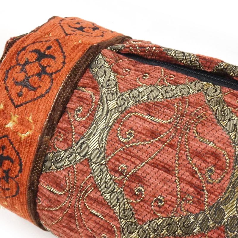 シェニール筒型クッション＜中綿付き＞ TC-PKRB ピーコック柄