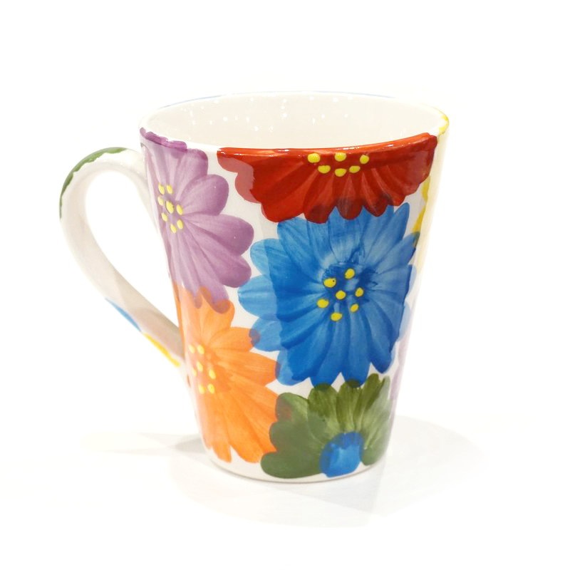 スペイン陶器　SP-49MF　マグカップ/カラフルお花柄