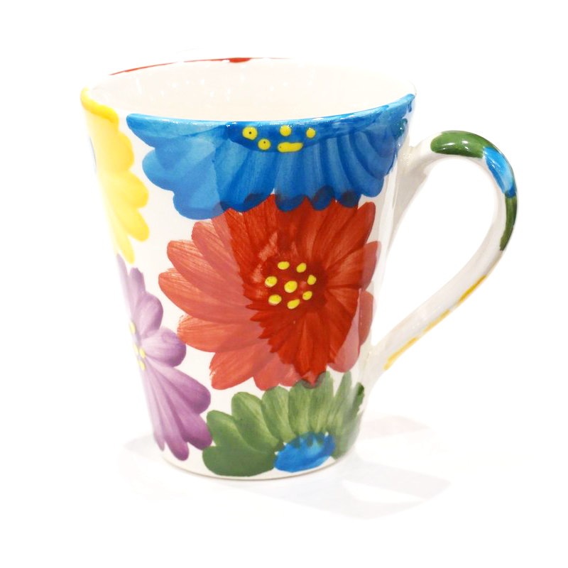 スペイン陶器　SP-49MF　マグカップ/カラフルお花柄