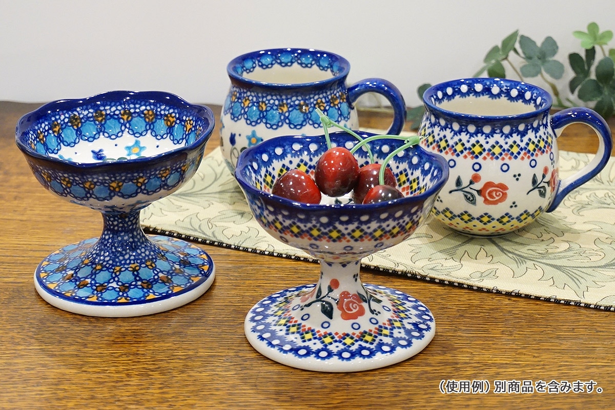 ポーランド陶器　ポーリッシュポタリー 「VENA」 デザートボウル　V528-U504　ローズ