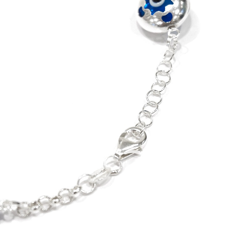 ナザールボンジュウ　トルコのお守り　シルバーブレスレット　N-BS3408B