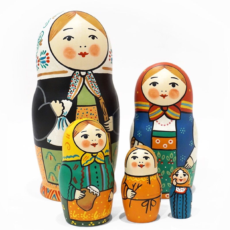 ロシア リューバ・ブジキナ作 マトリョーシカ（5P） MAT-148