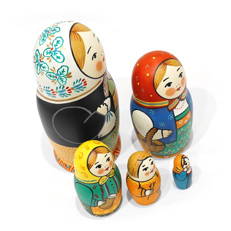 ロシア リューバ・ブジキナ作 マトリョーシカ（5P） MAT-148