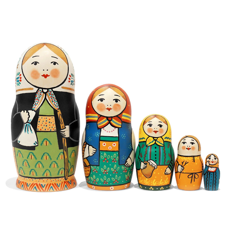 ロシア リューバ・ブジキナ作 マトリョーシカ（5P） MAT-148