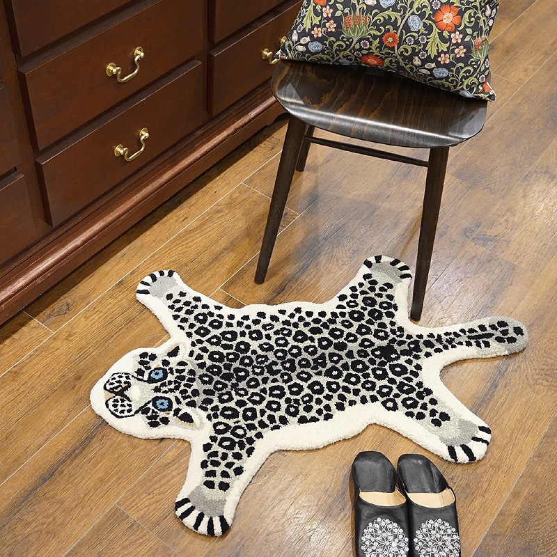 アニマルラグ　約90×60cm　シロヒョウ　ARG-AN13