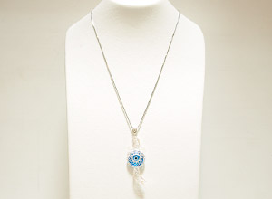 ナザールボンジュウペンダントトップ　N-PS3905B　シルバー925/水色目玉