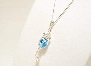 ナザールボンジュウペンダントトップ　N-PS3905B　シルバー925/水色目玉