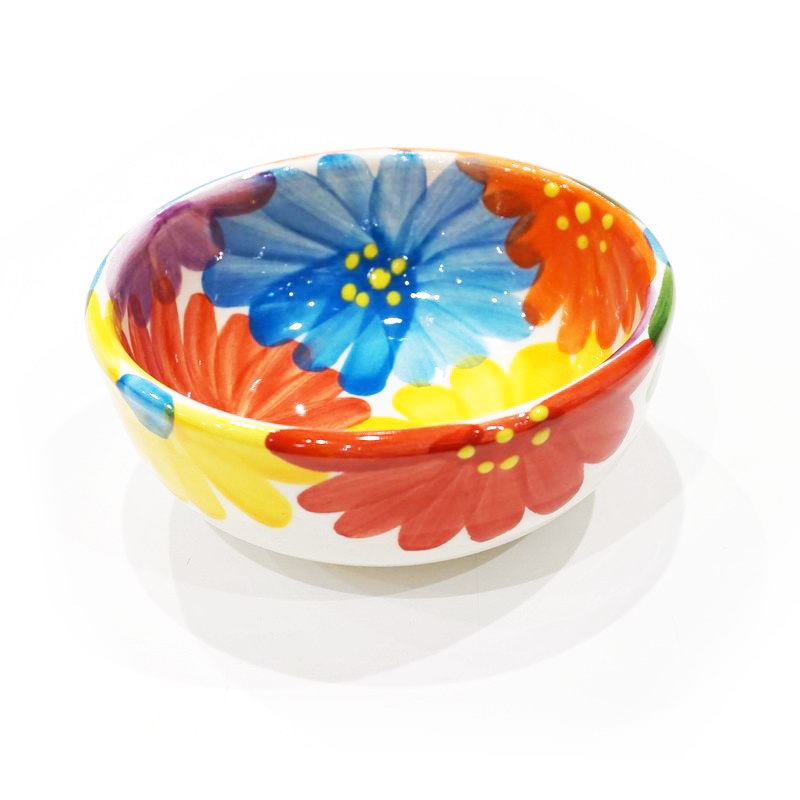 スペイン陶器　SP-6021MF　丸ボウル/カラフルお花柄