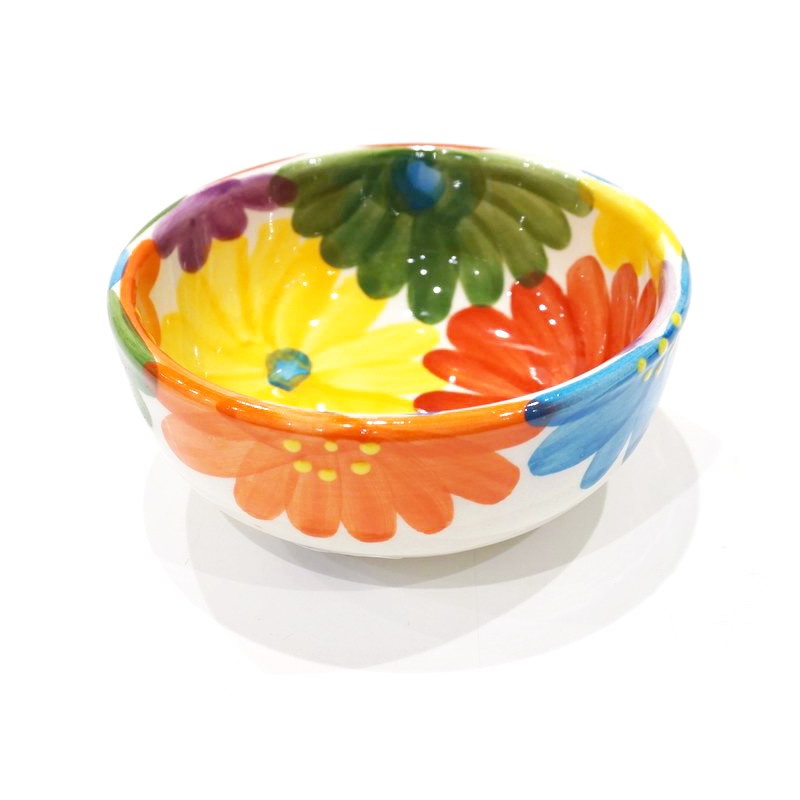 スペイン陶器　SP-6021MF　丸ボウル/カラフルお花柄