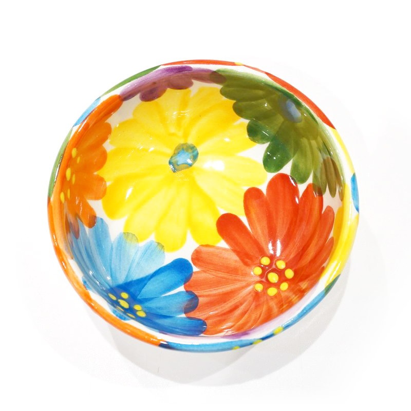 スペイン陶器　SP-6021MF　丸ボウル/カラフルお花柄