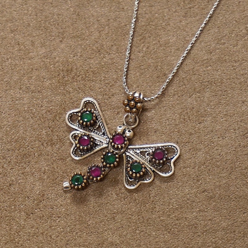 トルコ伝統の銀線細工 テルキャーリ ペンダント（チェーン付）　SV-N-TK012