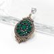 トルコ　アンティーク調　ペンダントトップ　SV-N-OT-EM　エメラルドグリーン