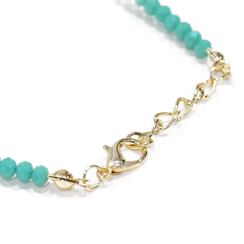 ナザールボンジュウ　ビーズブレスレット　N-B14126TQ　ターコイズ