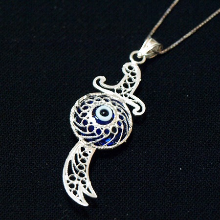 ナザールボンジュウペンダントトップ　N-PS3905N　シルバー925/ネイビー目玉