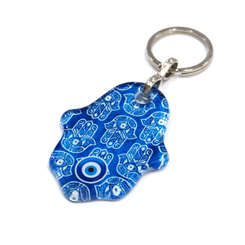 ナザールボンジュウキーホルダー ファティマの手(ガラス)/ハムサ N