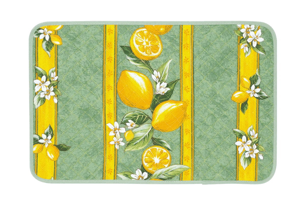 フランス製キルティングランチョンマット（両面使用可）◆FLMK-CITRON-GR シトロン/グリーン