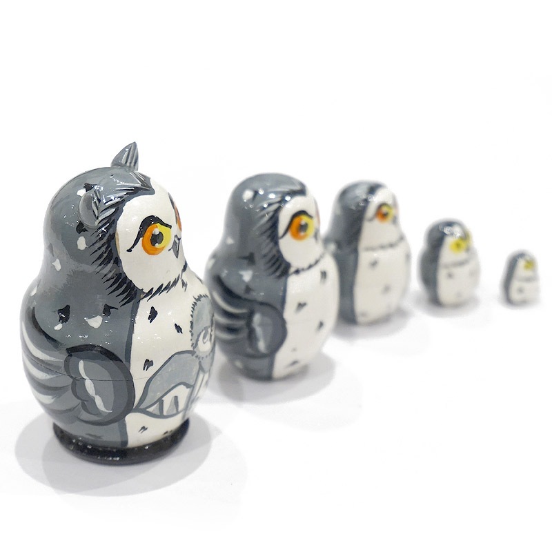 ロシア ミニマトリョーシカ フクロウ（5P） MAT-110