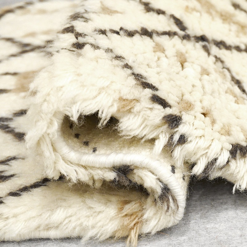 手織り モロッカンテイストラグ　約80×50cm　ブラウン　MRG50-301BR