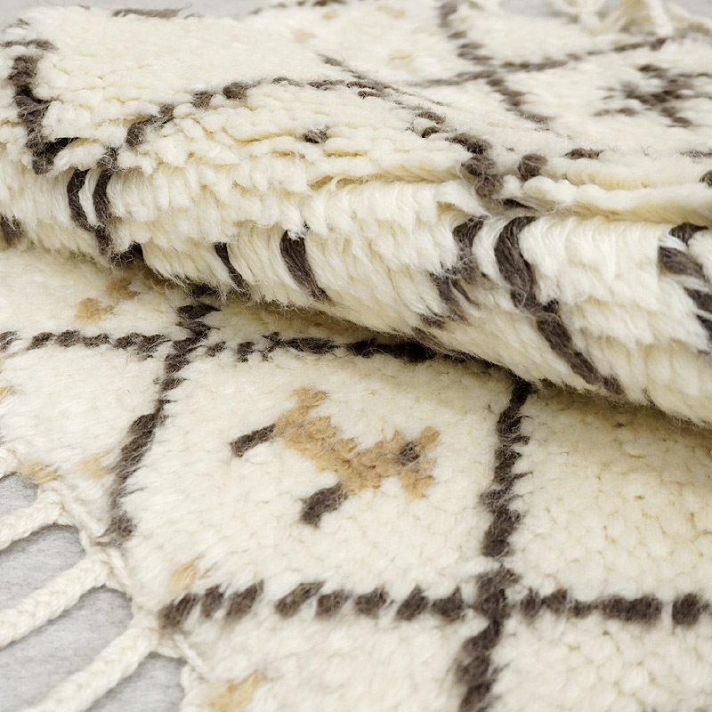 手織り モロッカンテイストラグ　約80×50cm　ブラウン　MRG50-301BR